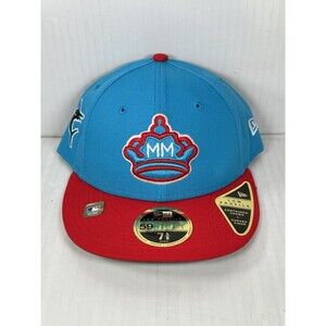 Size 7 5/8 Miami Marlins 59FIFTY City Connect On Field Low Profile Red/Blue Hat